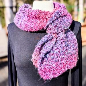 Beautiful Handknit Fuzzy Scarf